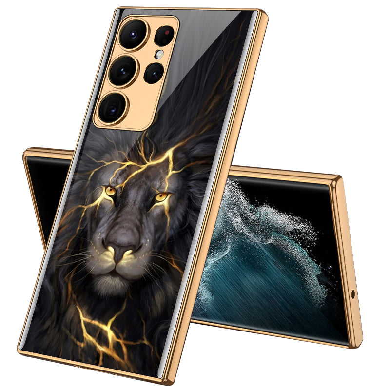 GKK For Samsung Galaxy S23 Ultra Tempered Glass Phone Case TPU PC Anti-Scratch Pattern Printing Electroplated Cover GKK For Samsung Galaxy S23 Ultra Tempered Glass Phone Case TPU PC Anti-Scratch Pattern Printing Electroplated Cover